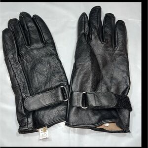 CAMEL BLACK Heavy LEATHER GLOVES Thinsulate XL Insulated wrist Adjustable Strap